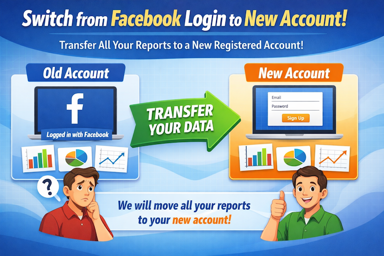 การย้ายรายงานจากแอคเค้าท์ facebook