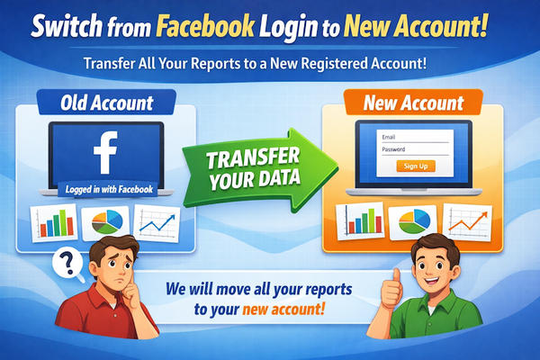 การย้ายรายงานจากแอคเค้าท์ facebook